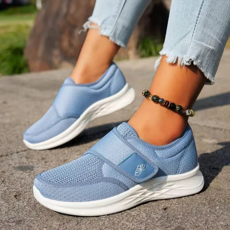 Women's Wide Fit Velcro Strap Comfort Sneakers