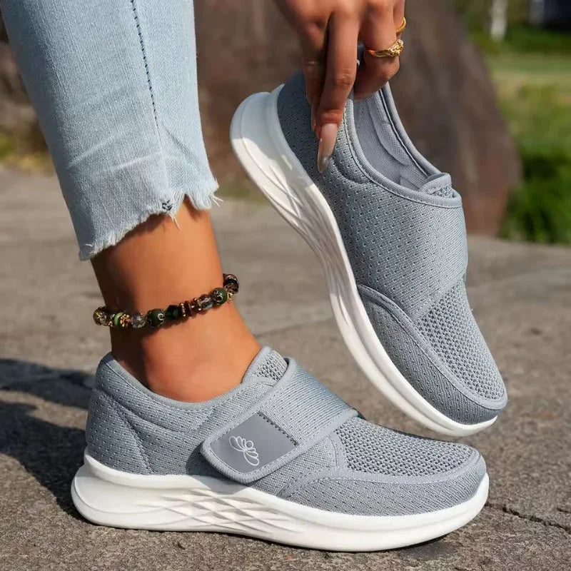 Women's Wide Fit Velcro Strap Comfort Sneakers