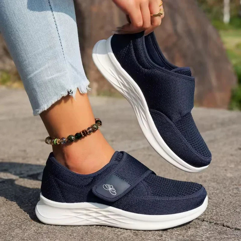 Women's Wide Fit Velcro Strap Comfort Sneakers