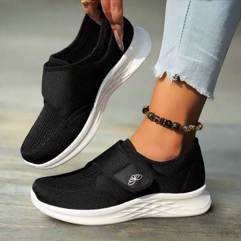 Women's Wide Fit Velcro Strap Comfort Sneakers