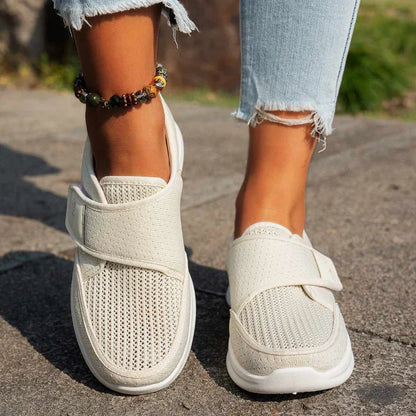 Women's Wide Fit Velcro Strap Comfort Sneakers