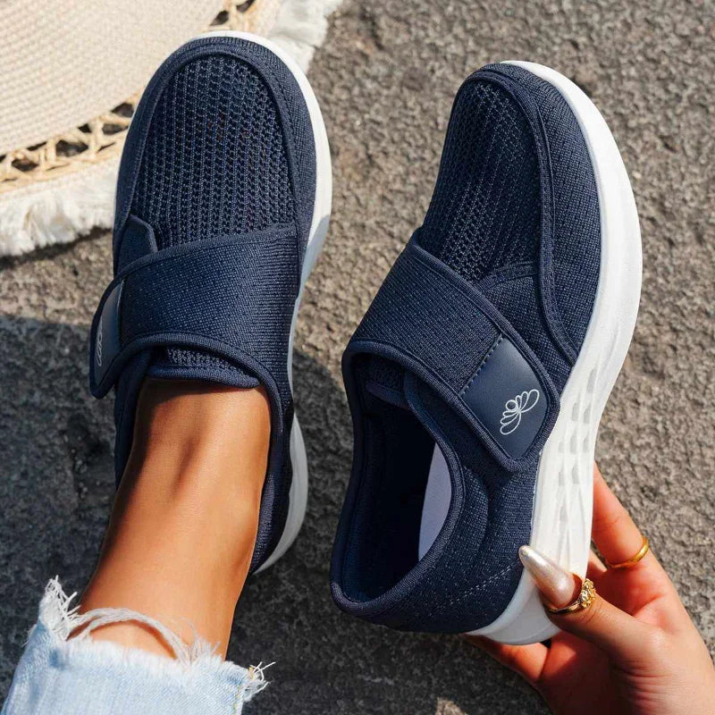 Women's Wide Fit Velcro Strap Comfort Sneakers
