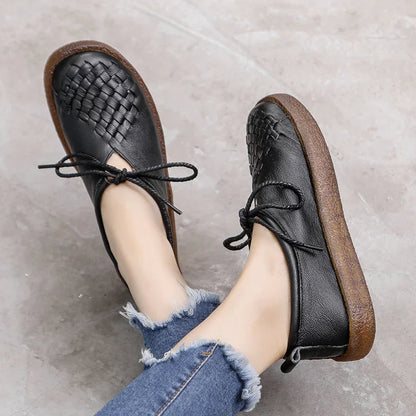 Genuine Leather Ethnic Flat Shoes for Women