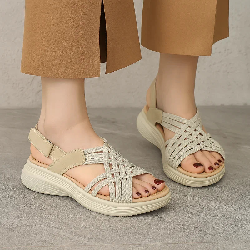 Orthopedic Strappy Wedge Sandals