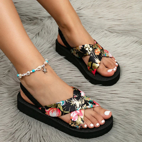 Floral Print Comfortable Summer Sandals