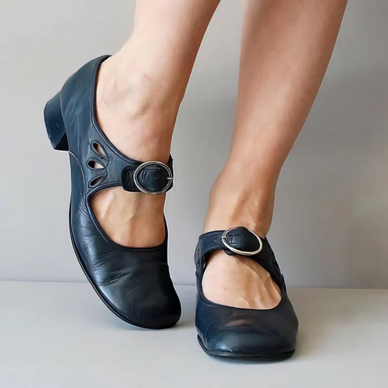 Vintage-Inspired Block Heel Sandals