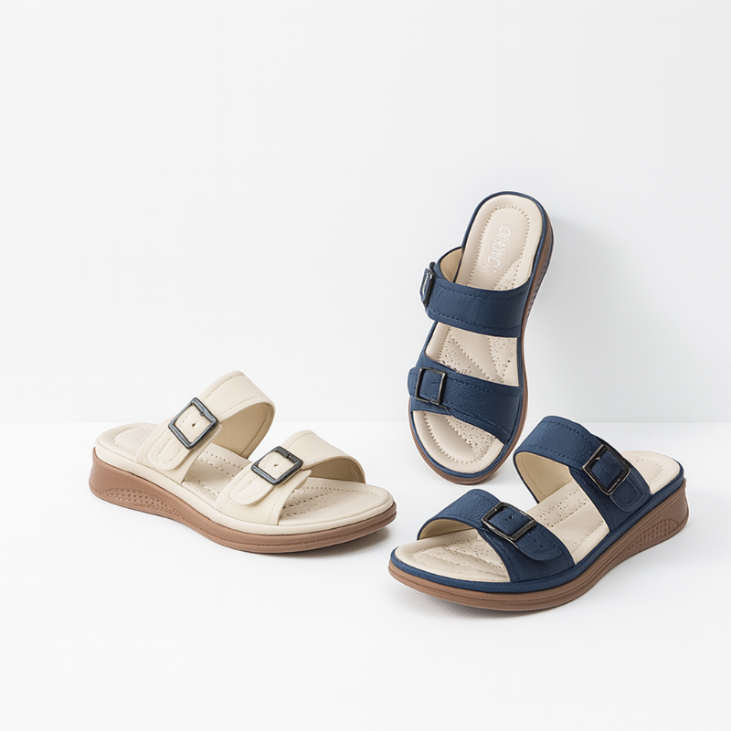 Ladies Orthopedic Buckle Strap Slippers