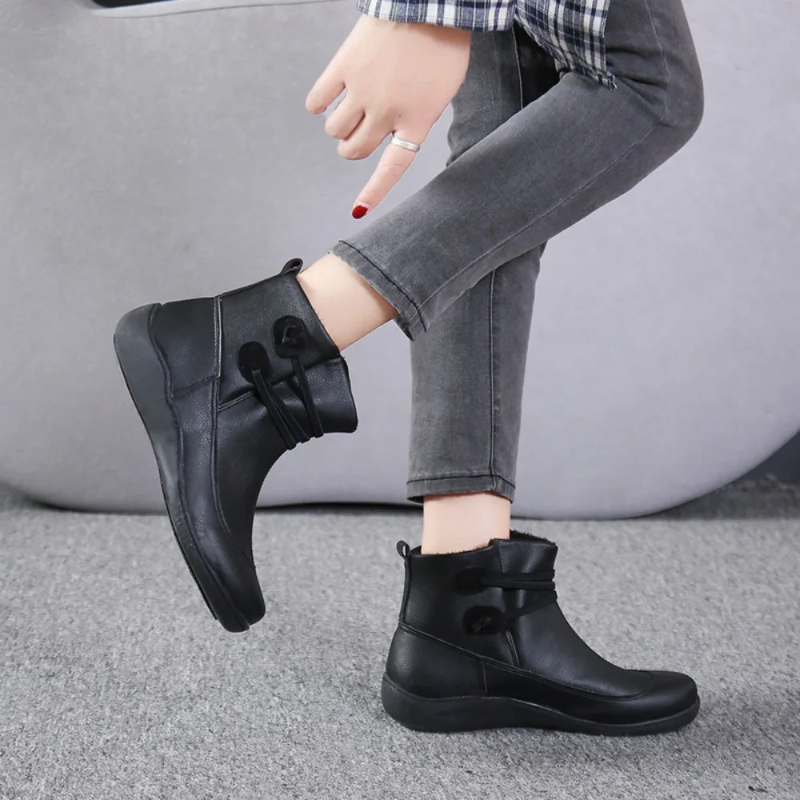 Casual Chic Women&#39;s Ankle Boots with Stylish Lace-Up Design