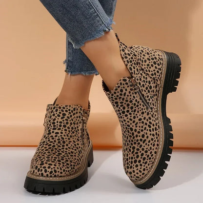 Stylish Leopard Print Chelsea Ankle Boots