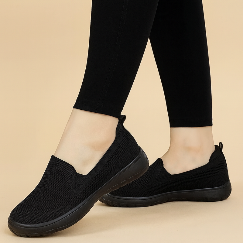 Ultra-Comfort Knit Slip-On Sneakers with Elastic Mesh Upper