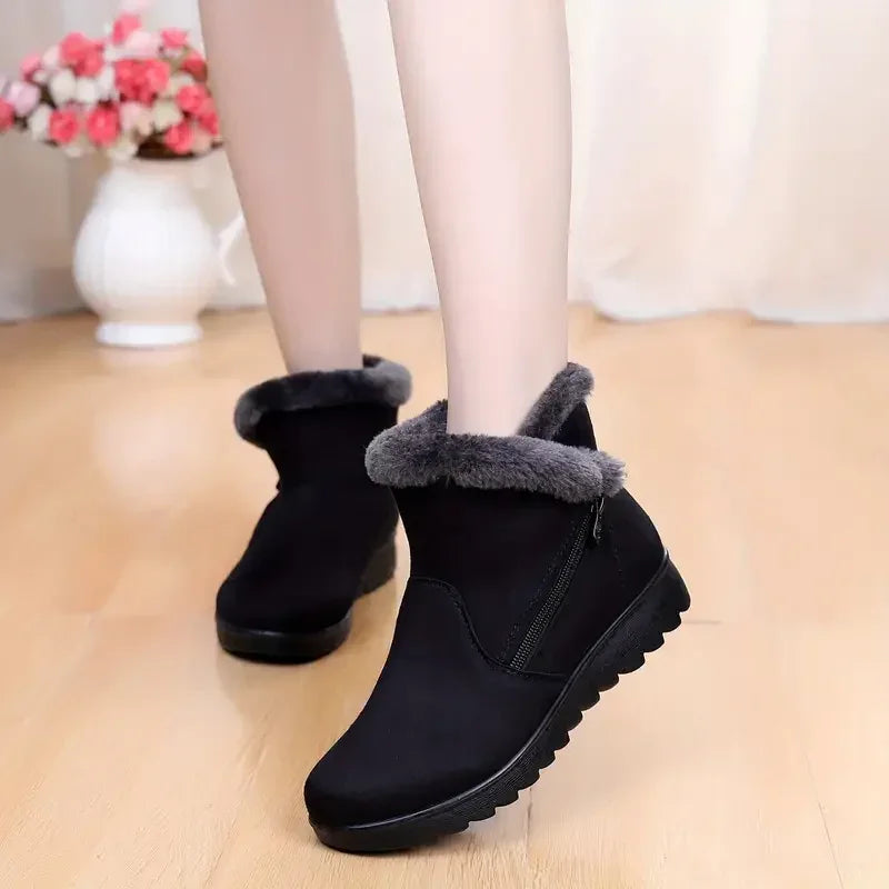 Cozy Comfort Woollen Boots with Side Zipper