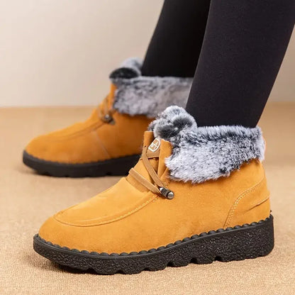 Slip-Resistant Booties with Fluffy Fur Trim