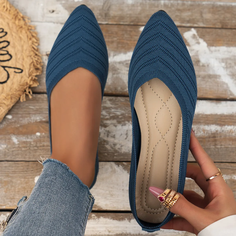 Breathable Mesh Pointed Toe Slip-On Flats