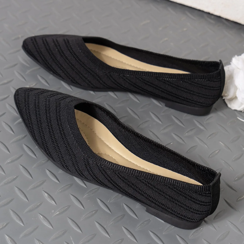 Breathable Mesh Pointed Toe Slip-On Flats