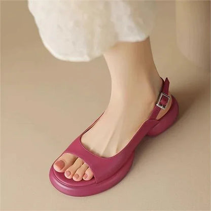 Wide Toe Box Chunky Heel Sandals for Women