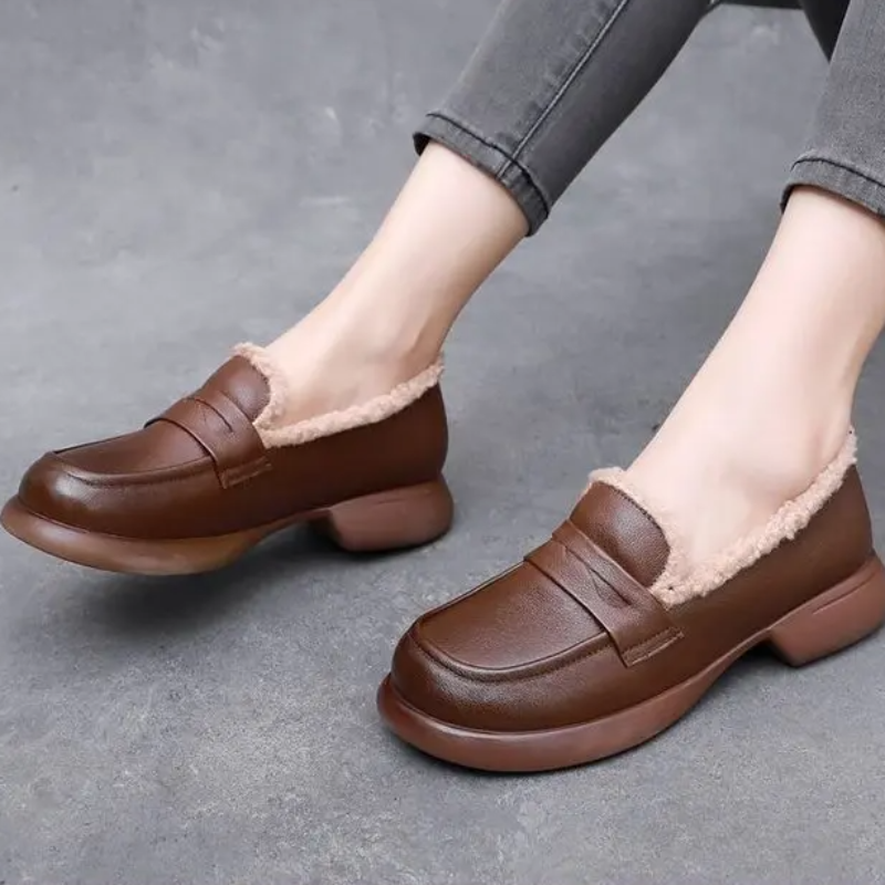 Soft-Fur Lined Loafers for Women