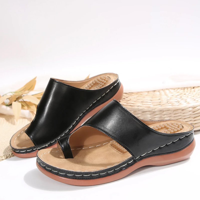 Women's Open-Toe Sandals with Textured Footbed
