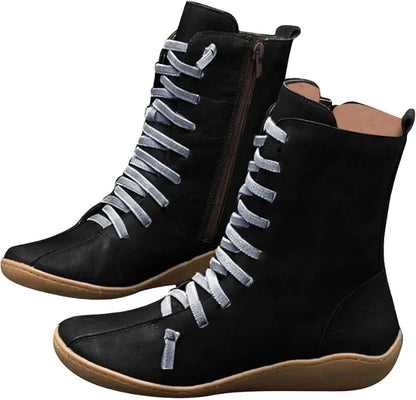 Round Toe Zipper Casual High Boots for Bunions