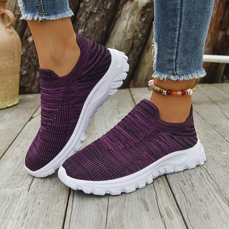 Women's Wide Toe Box Mesh Slip-On Sneakers