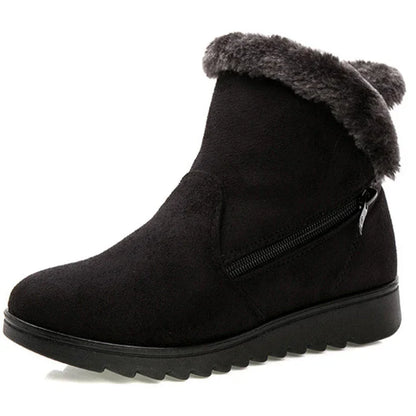 Cozy Comfort Woollen Boots with Side Zipper