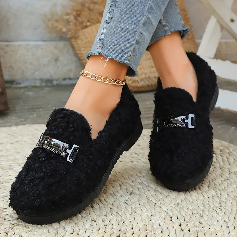 Warm Orthopedic Fur Loafers for Women