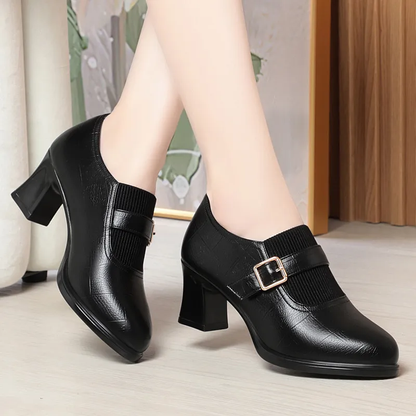 Women’s Elastic Band Block Heel Pumps