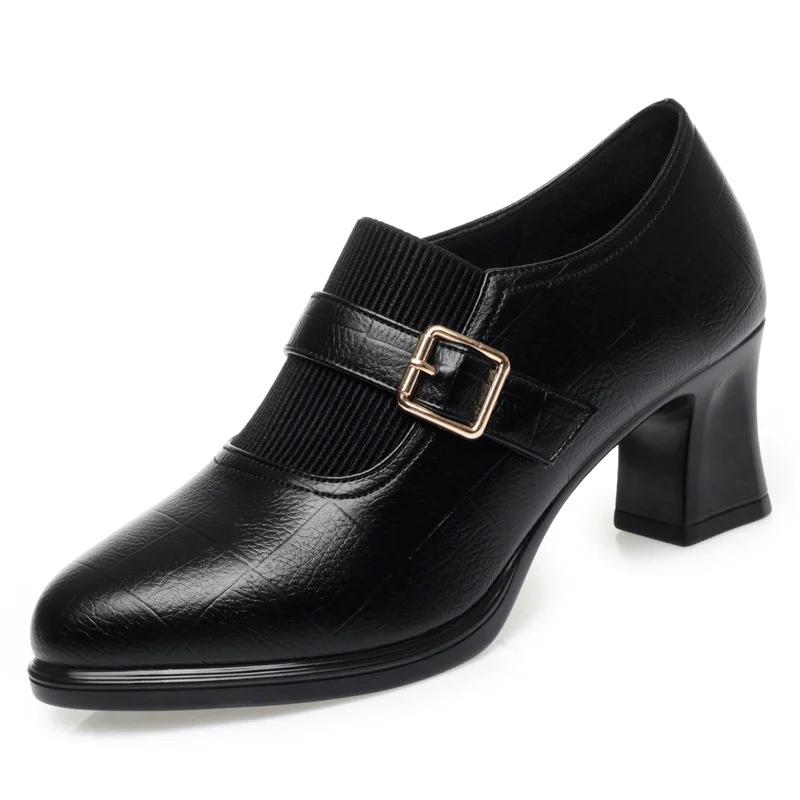 Women’s Elastic Band Block Heel Pumps