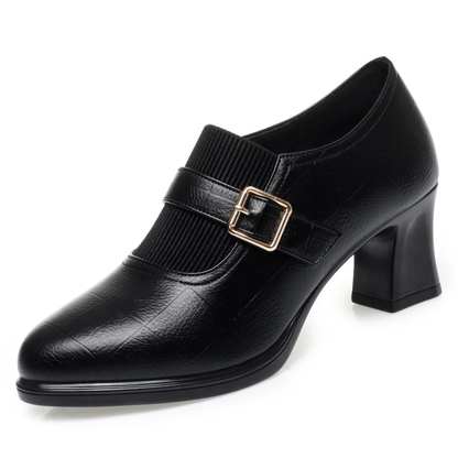 Women’s Elastic Band Block Heel Pumps