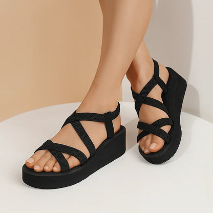 Women's Chic Crossband Comfort Wedge Sandals