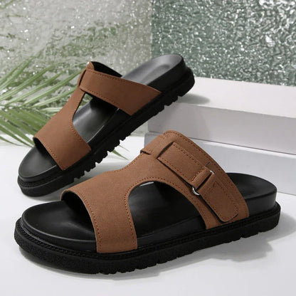 Comfortable Slide Sandals with Velcro Strap