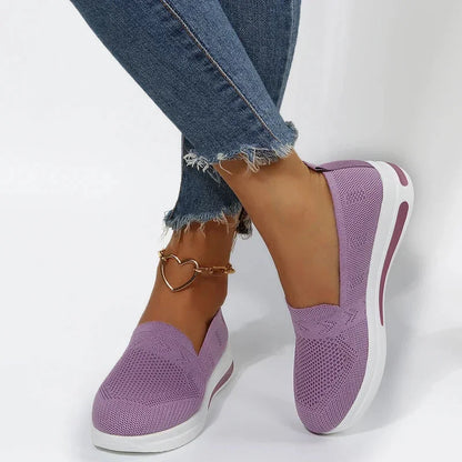 Women's Wide Fit Mesh Wedge Sneakers