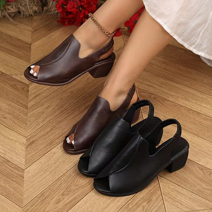 Women's Open Toe Block Heel Sandals
