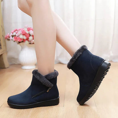Cozy Comfort Woollen Boots with Side Zipper