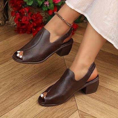 Women's Open Toe Block Heel Sandals