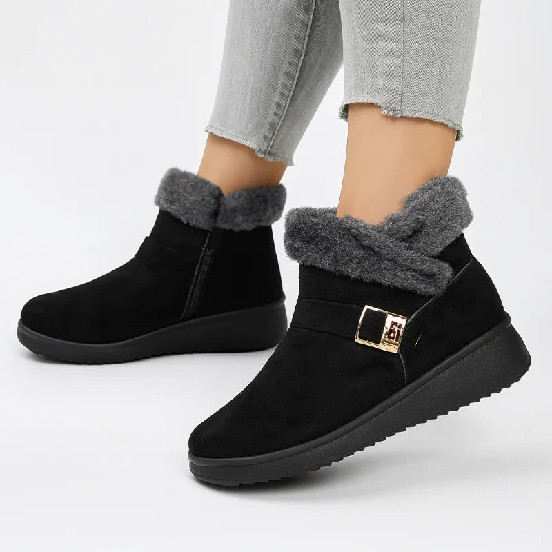 Everyday Winter Ankle Boots for Women with Cozy Fur