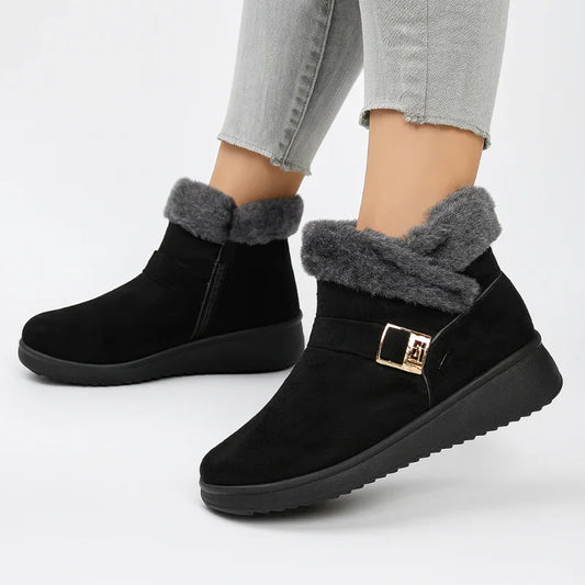 Everyday Winter Ankle Boots for Women with Cozy Fur