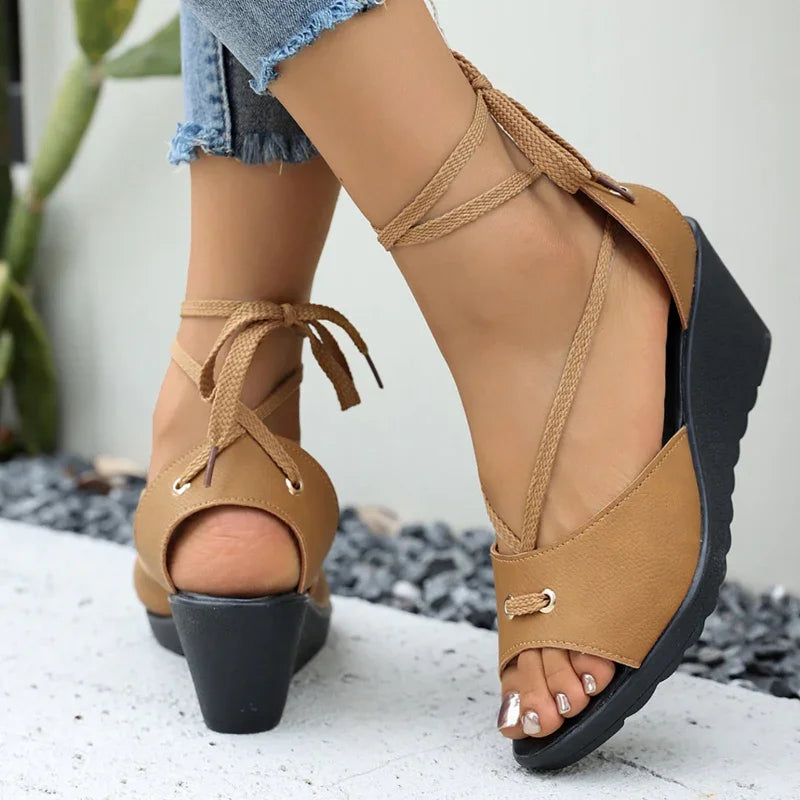 Fashionable Strappy Wedge Sandals for Women
