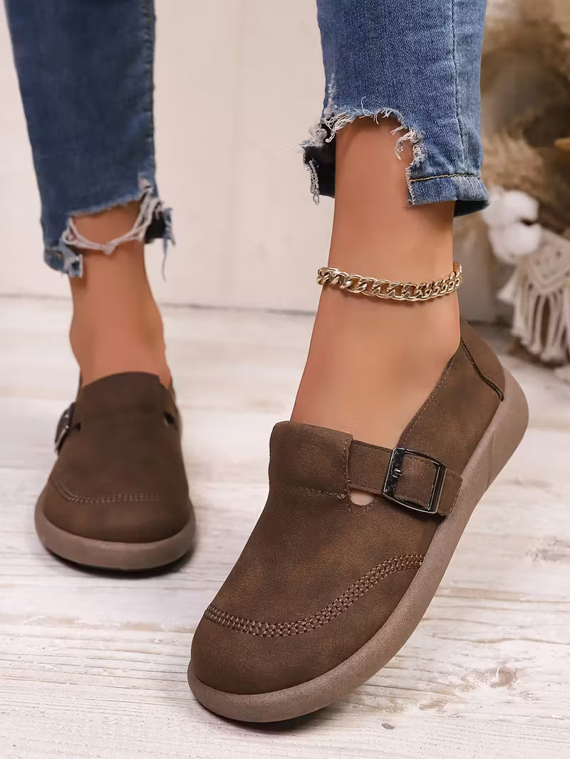 Women’s Casual Slip-On Buckle Shoes