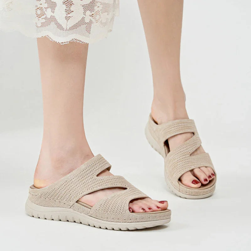 Soft Knit Slip-On Sandals with Bunion Protection & Ergonomic Arch Support