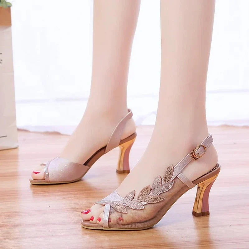 Stylish Slingback Heels with Open-Toe Design