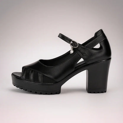 Women’s Platform Heel Sandals with Ankle Buckle