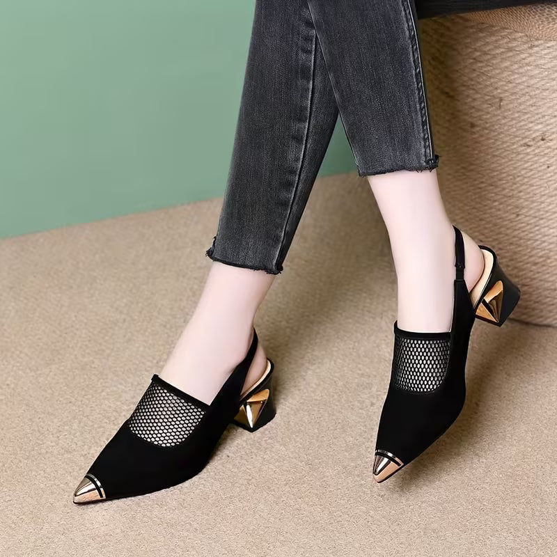 Fashion Pointed-Toe Block Heels