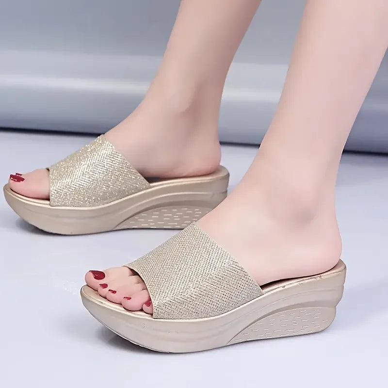 Thick Sole Wedge Heel Flip-Flops