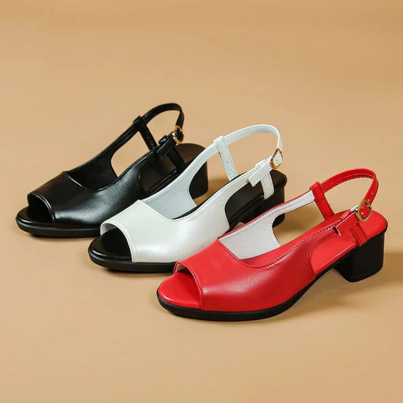 Medium Heel Comfort Slingback Sandals for Women
