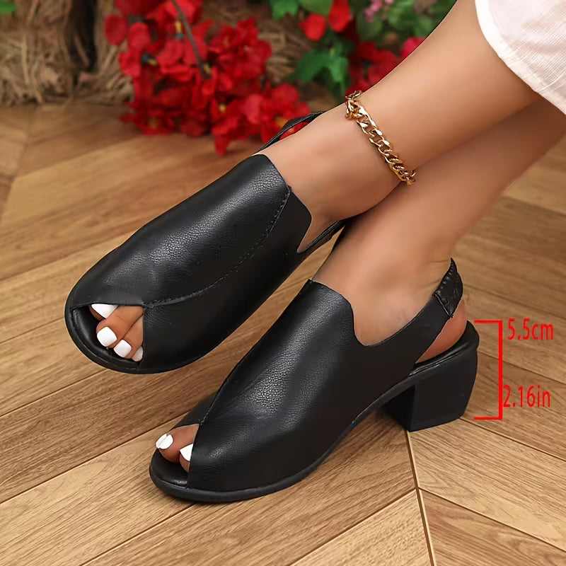 Women's Open Toe Block Heel Sandals