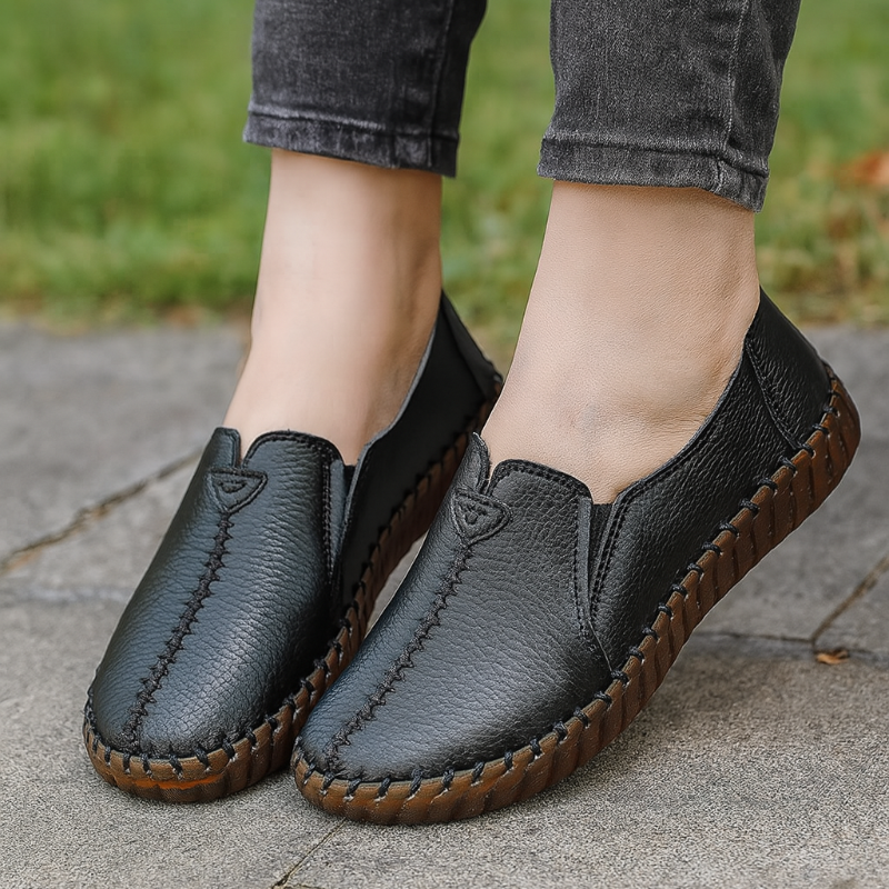 Lightweight Slip-On Flat Shoes with Shock Absorption Sole