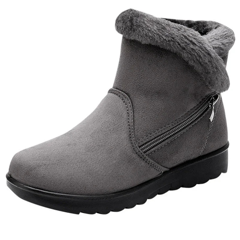 Cozy Comfort Woollen Boots with Side Zipper