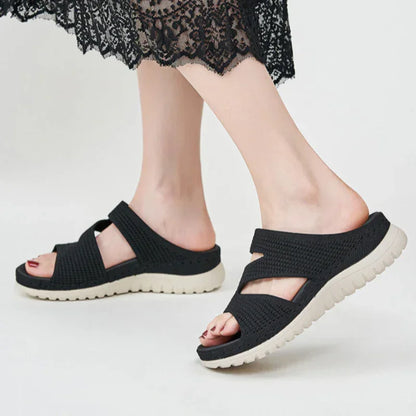 Soft Knit Slip-On Sandals with Bunion Protection & Ergonomic Arch Support