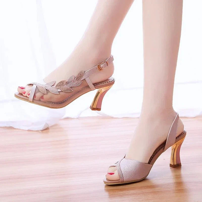 Stylish Slingback Heels with Open-Toe Design