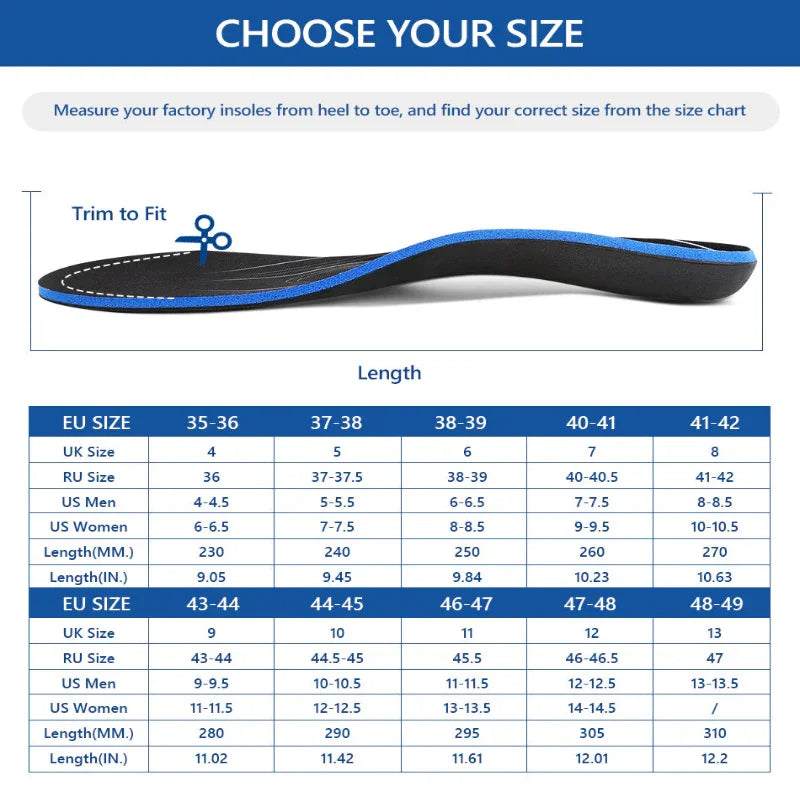 Orthotic Arch Support Insoles for Pain Relief